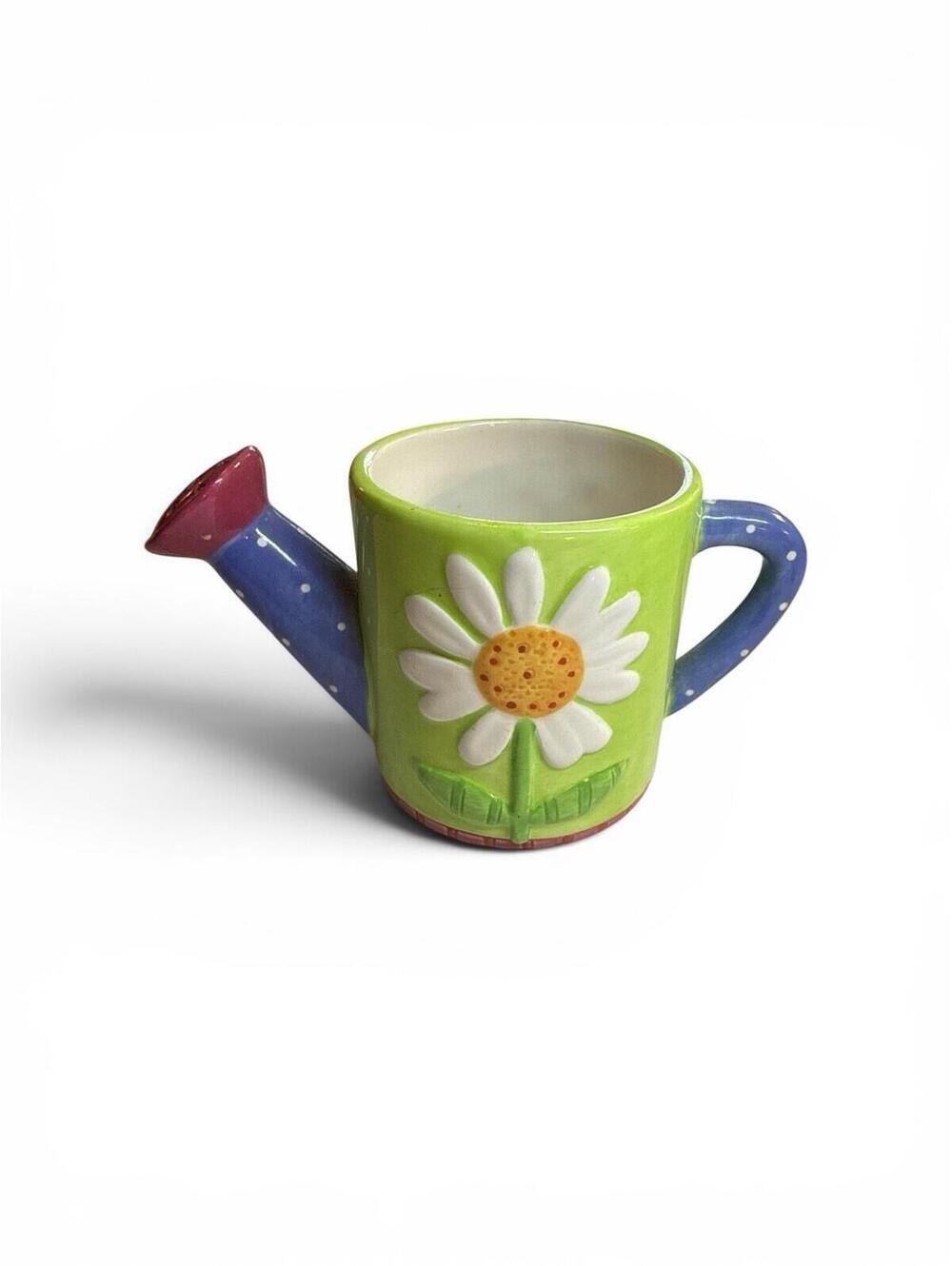 Yankee Candle Daisy Watering Can Tealight Candle Holder 5"L x 2.75"H Ceramic